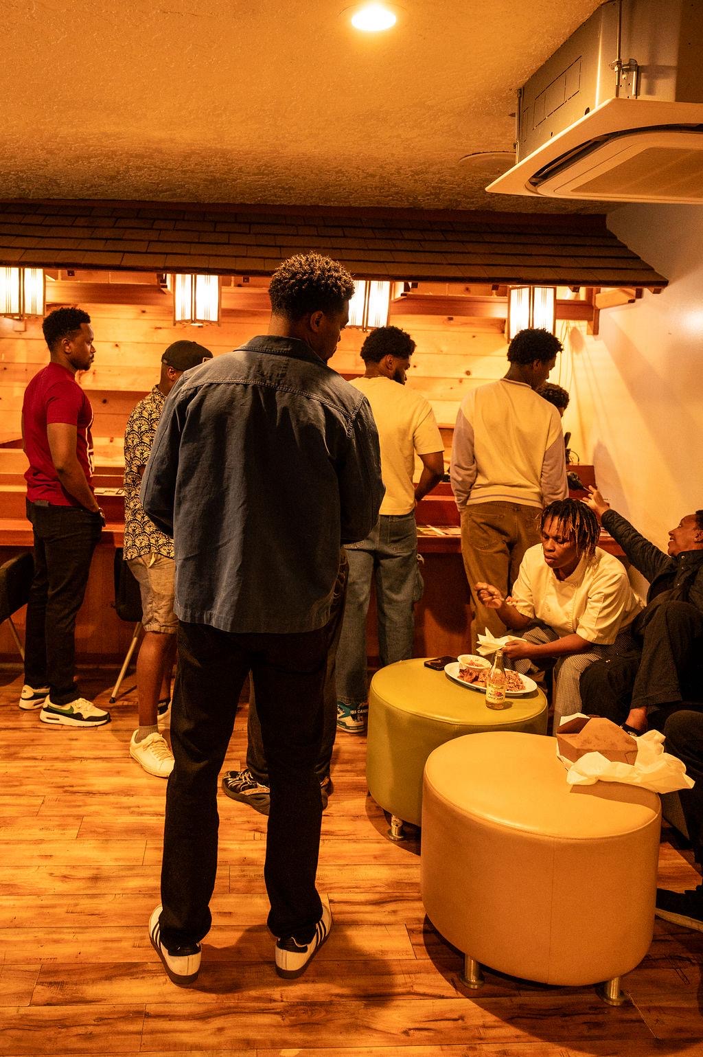 Guests gathered at the 9jaGrills counter